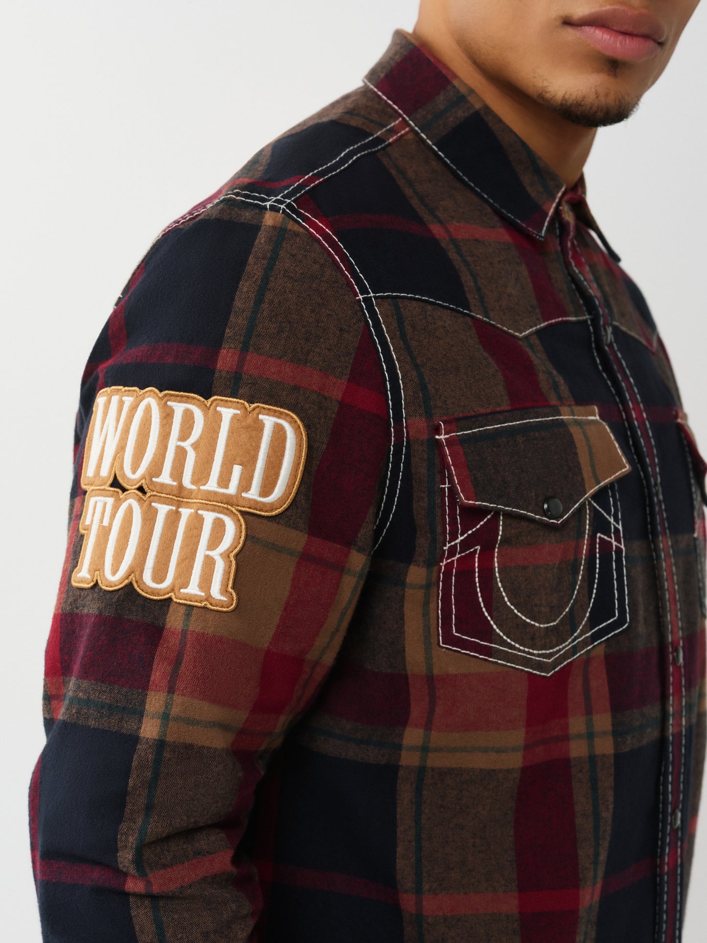 PLAID BIG T WESTERN SHIRT