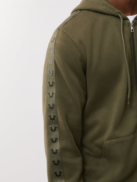 TONAL SILICONE TAPE ZIP HOODIE