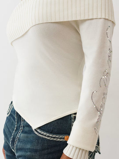 ASYMMETRICAL OFF SHLDR SWEATER