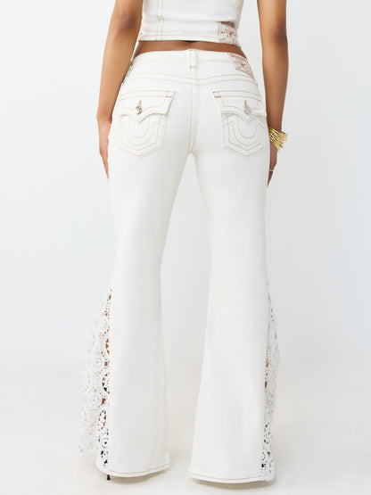 CROCHET MID RISE FLARE FLAP