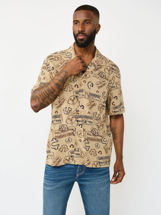 TICKET AOP CAMP SHIRT