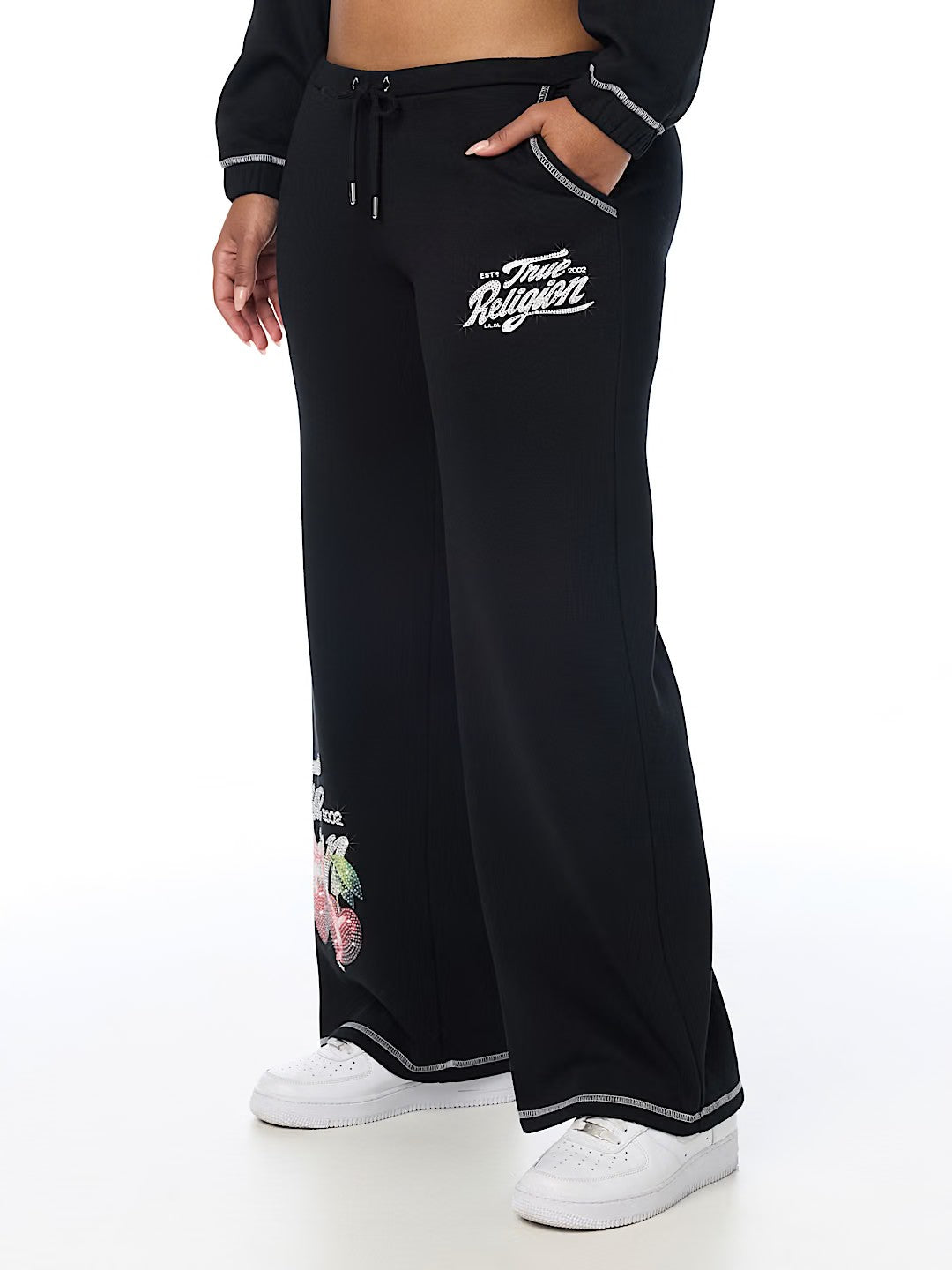 CRYSTAL CHERRY WIDE LEG PANTS