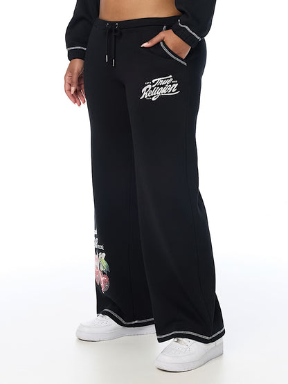 CRYSTAL CHERRY WIDE LEG PANTS