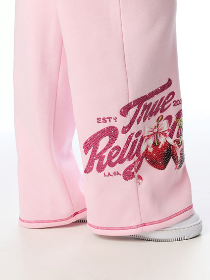 CRYSTAL CHERRY WIDE LEG PANTS