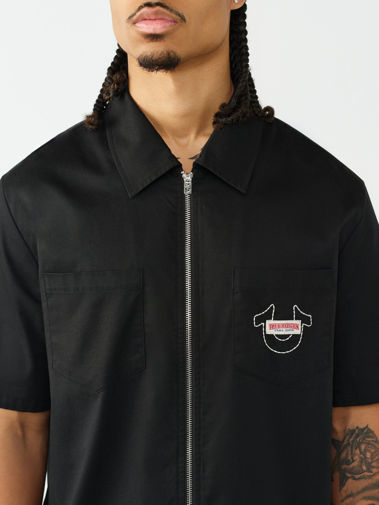 SS FULL ZIP BUDDHA SHIRT