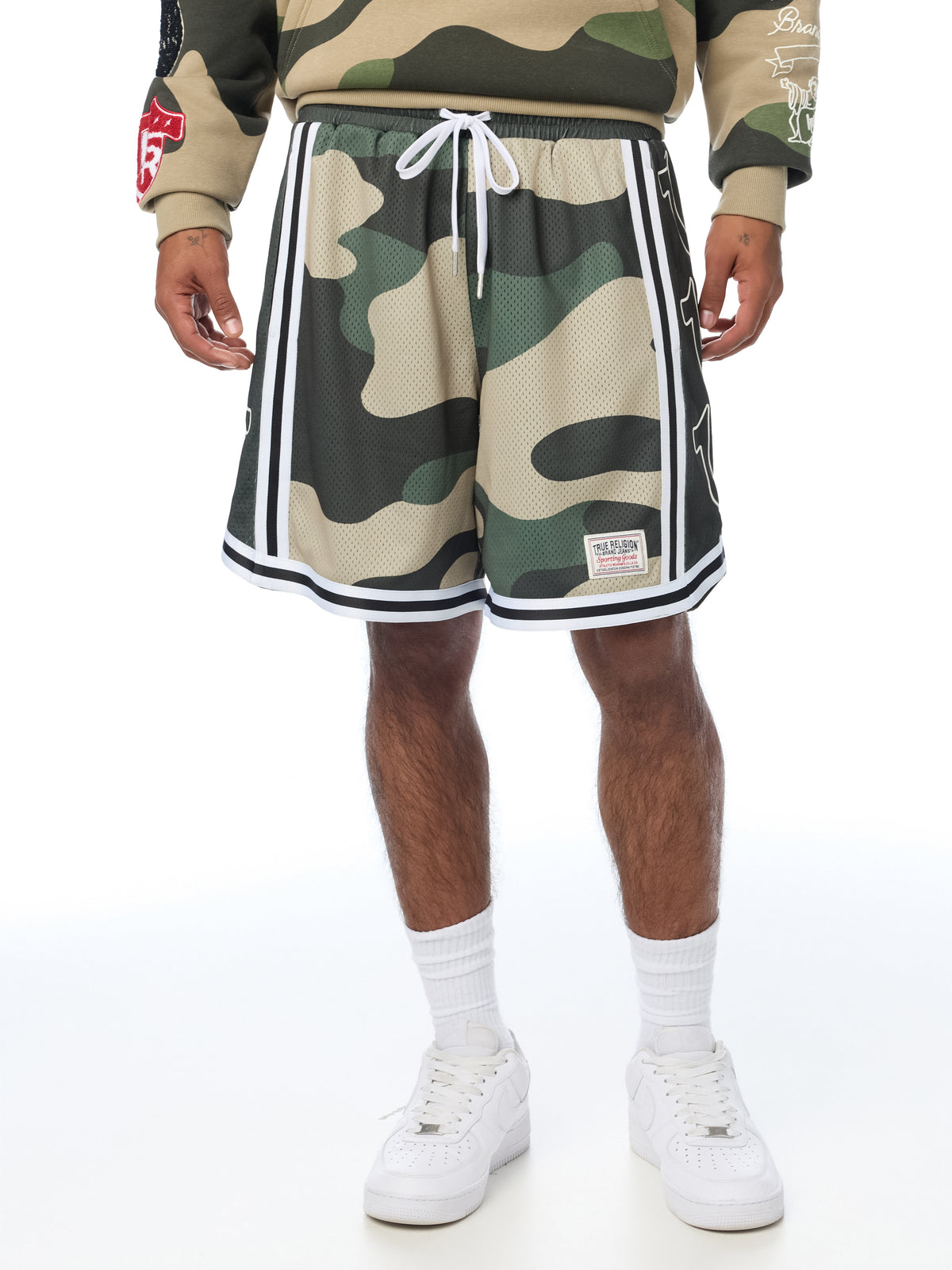 COLOR BLOCK MESH BBALL SHORTS