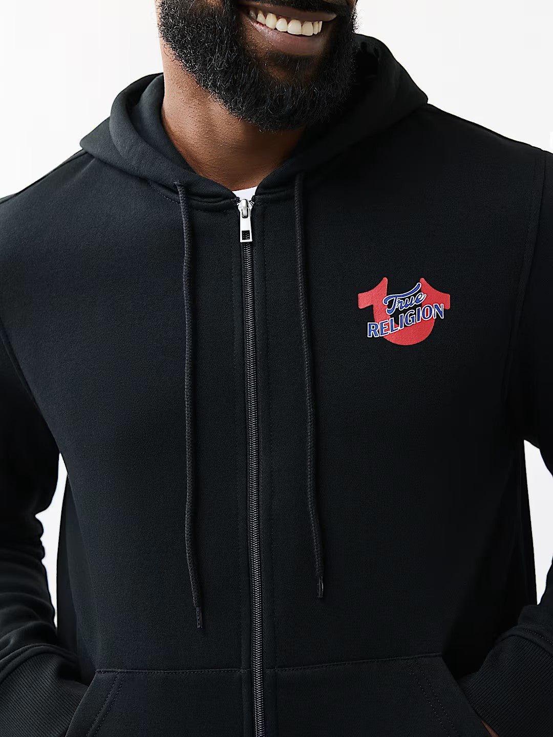 DIAGONAL MATCH ZIP HOODIE