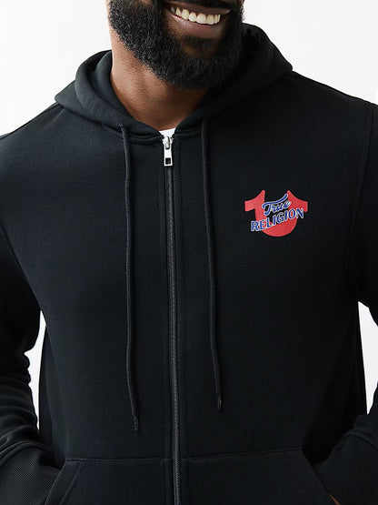 DIAGONAL MATCH ZIP HOODIE