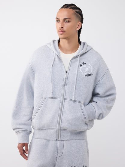 BUDDHA FACE BIG T BOXY ZIP UP