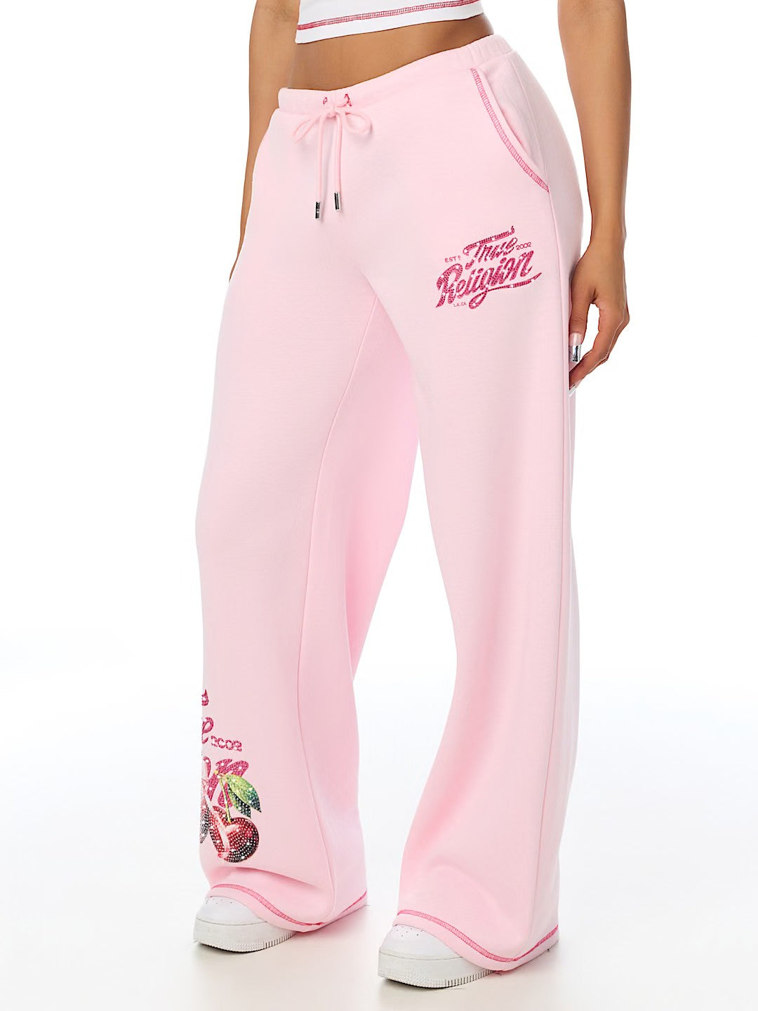 CRYSTAL CHERRY WIDE LEG PANTS