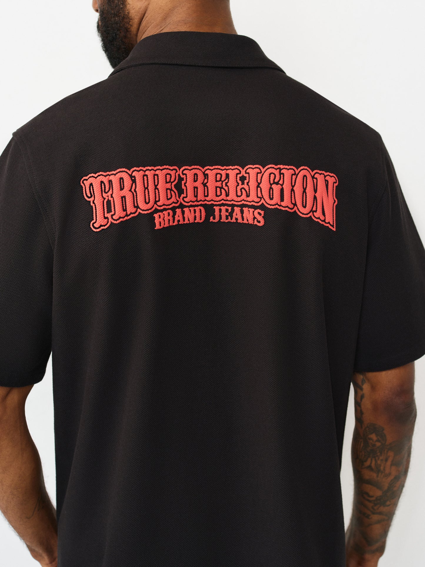 CONTRAST HONEYCOMB PIQUE SHIRT