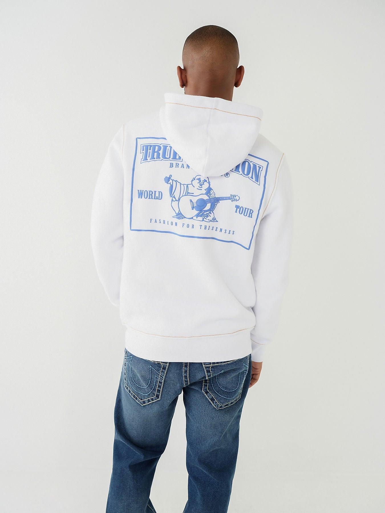 Grey true religion hoodie best sale