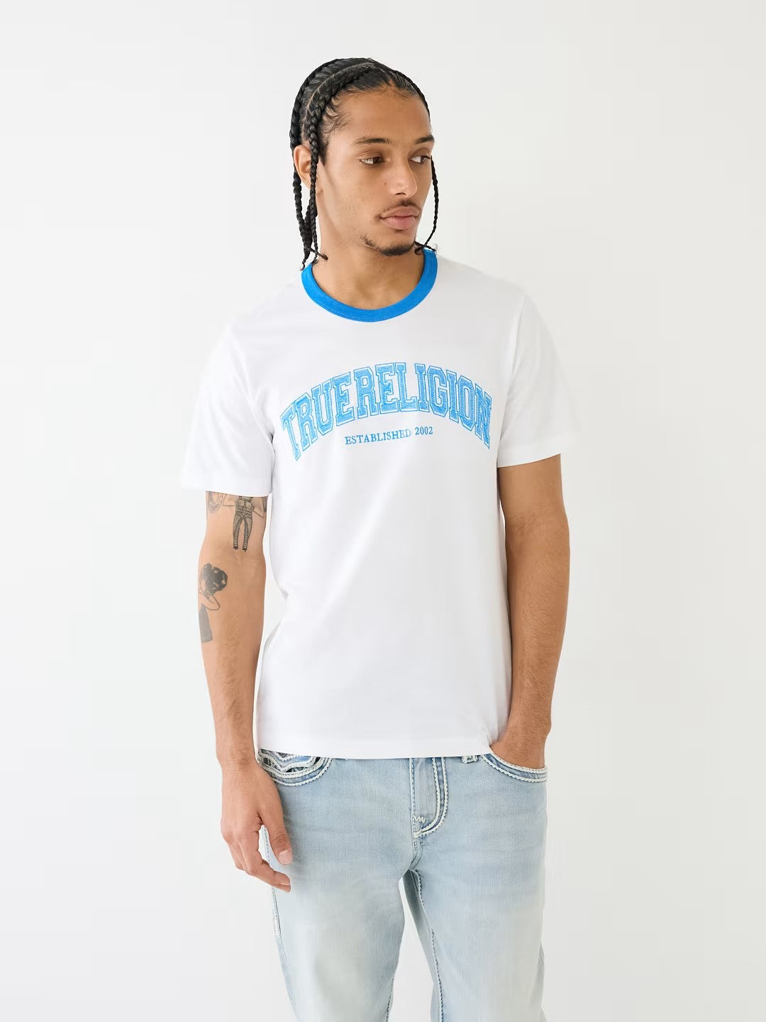 COLLEGE EMBROIDERY RINGER TEE
