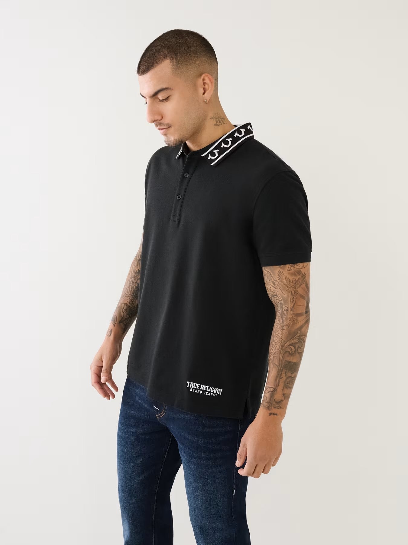 RELAXED BRANDED COLLAR SS POLO