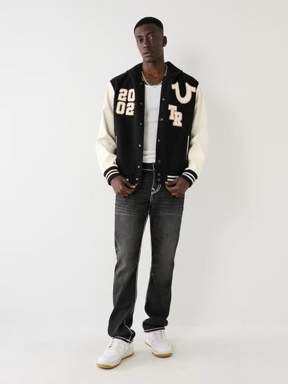 HOODED VARSITY JACKET - TRUE RELIGION MEXICO
