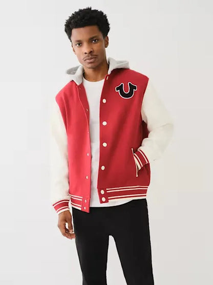 FLEECE VARSITY JACKET - TRUE RELIGION MEXICO