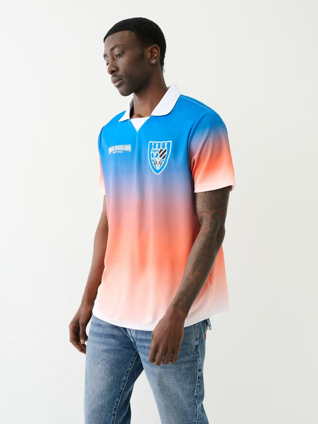 RELAXED OMBRE SOCCER JERSEY