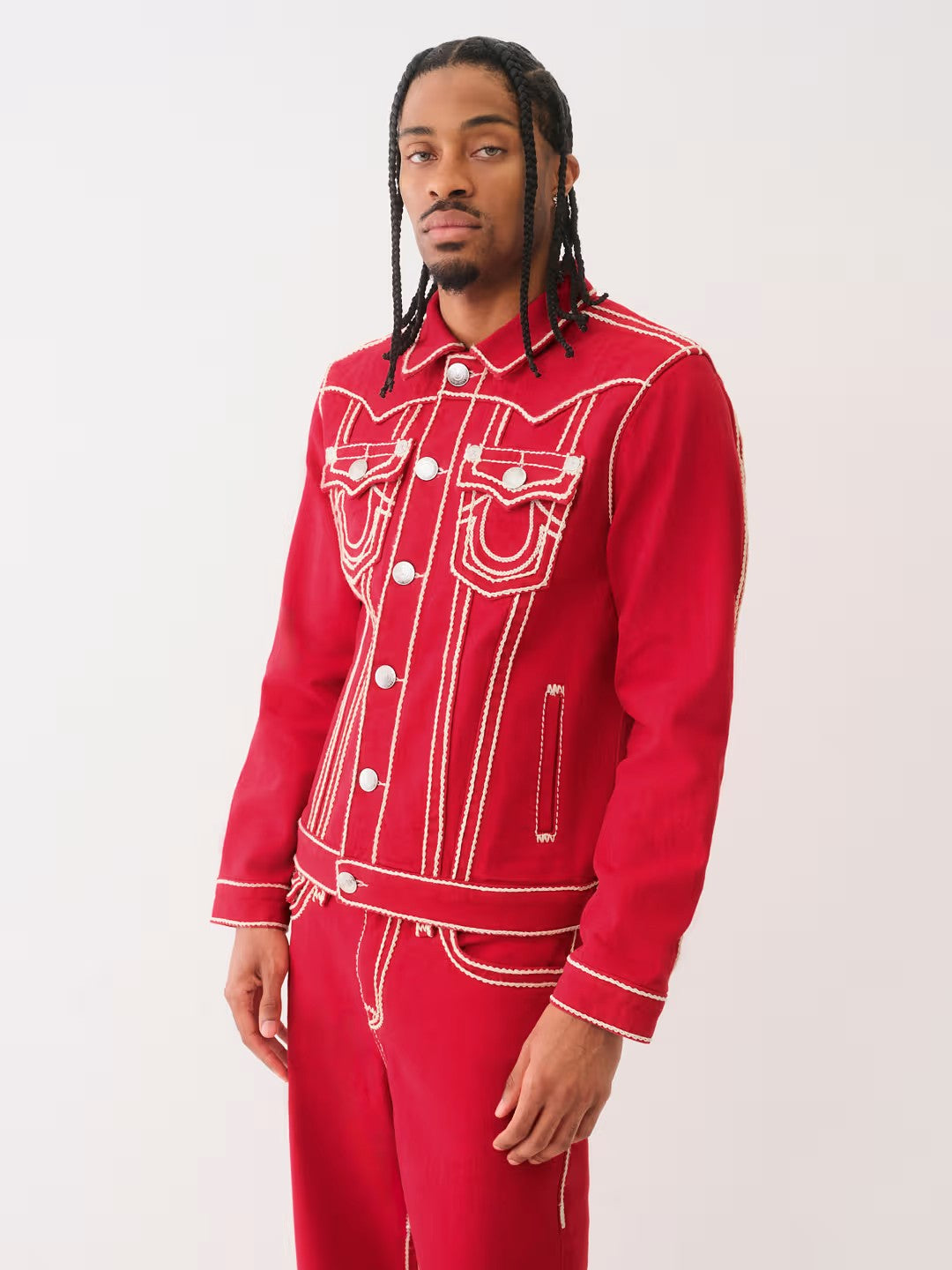 RED JIMMY JKT ROPE STITCH