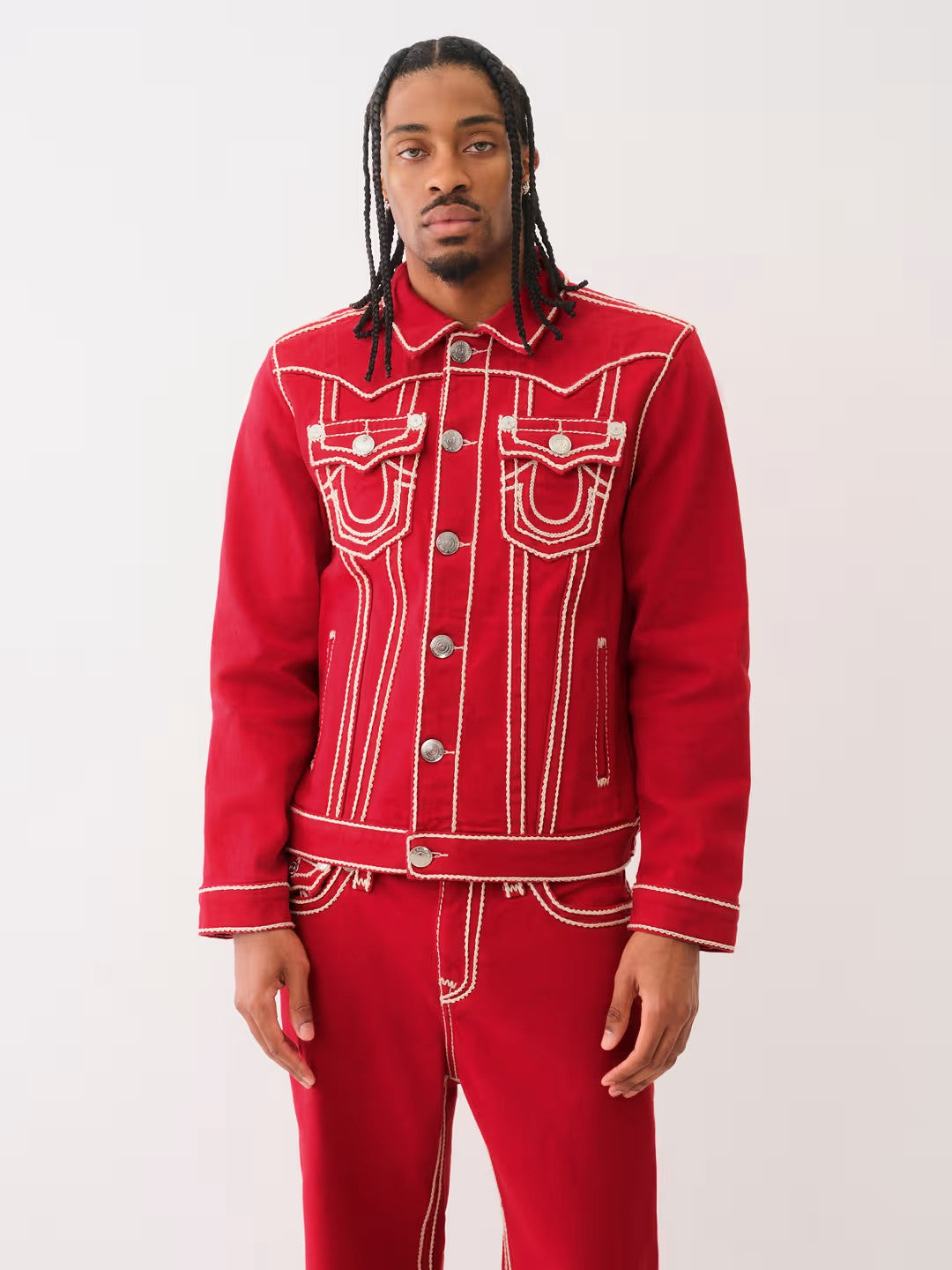 RED JIMMY JKT ROPE STITCH