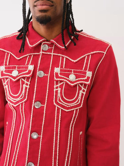 RED JIMMY JKT ROPE STITCH - TRUE RELIGION MEXICO