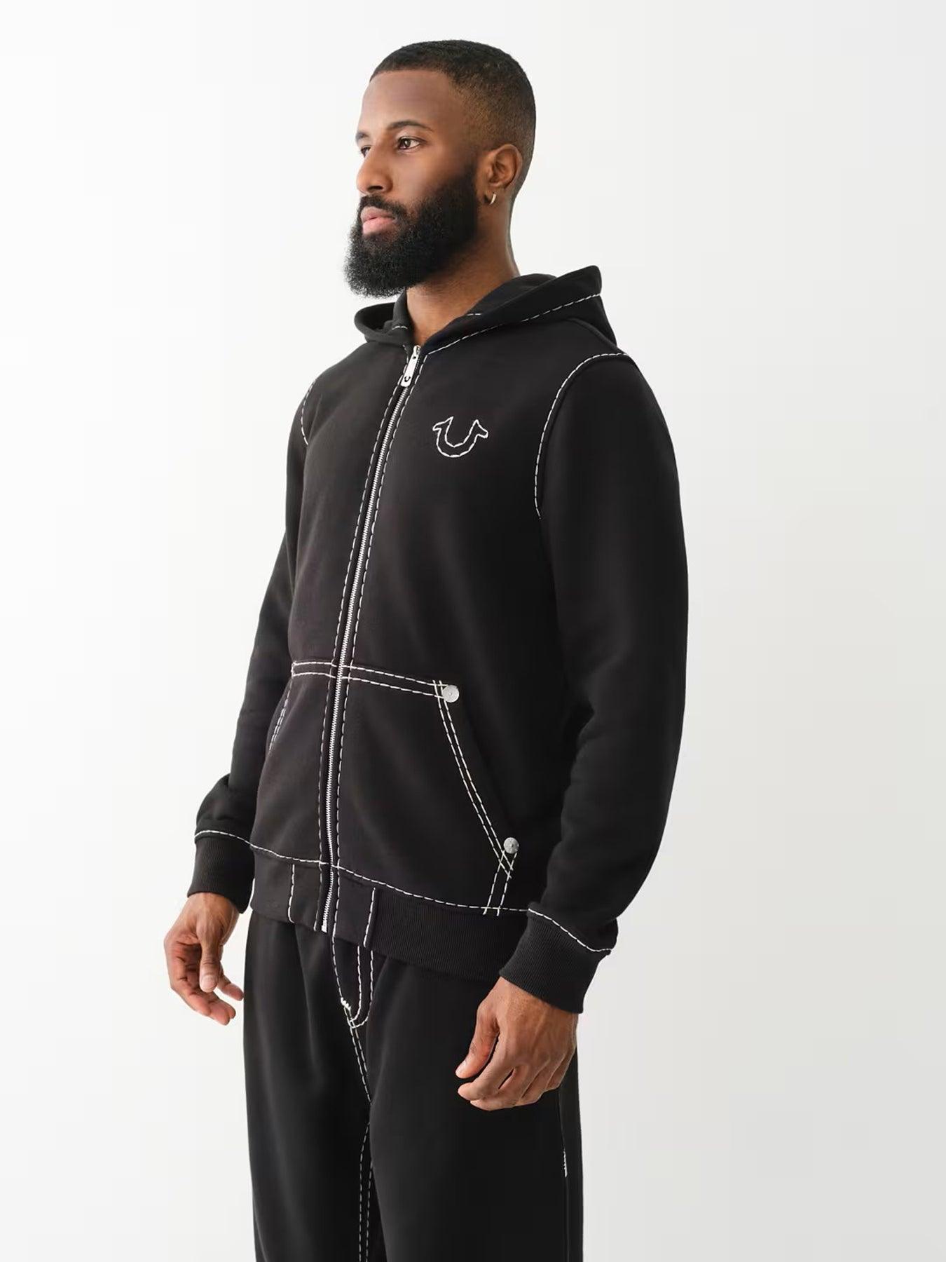 Black zip up jacket sale