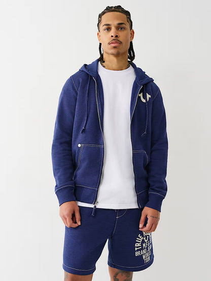 BIG T SLUB ZIP UP HOODIE