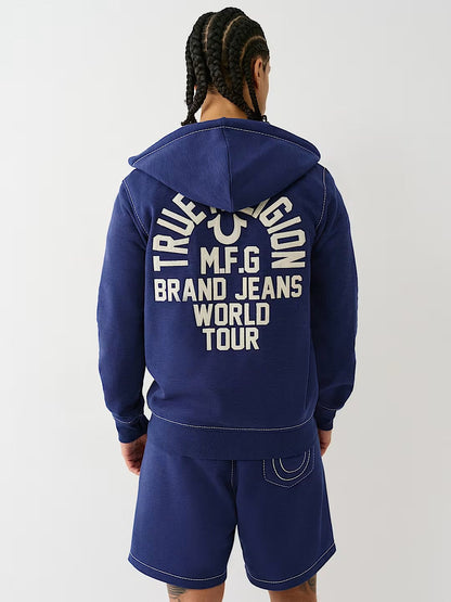 BIG T SLUB ZIP UP HOODIE