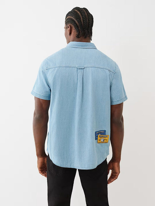 CHAMBRAY SS WRKWR SHRT W PATCH