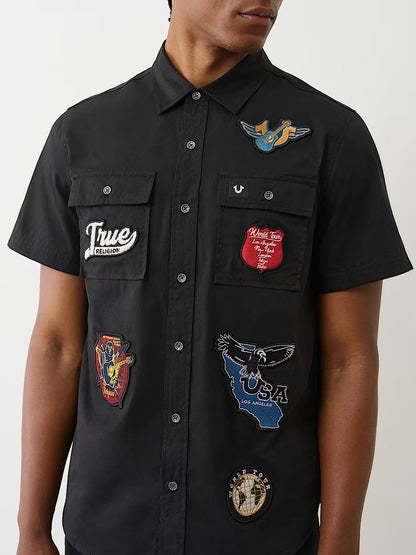 CTN SS WRKWR SHRT W PATCHES