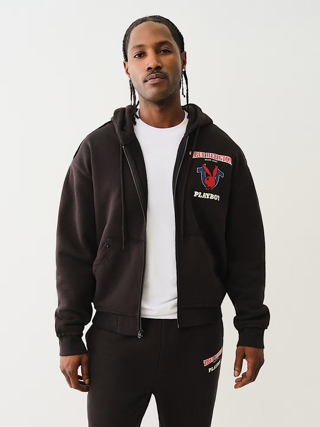 PB X TR RAW EDGE FLEECE ZIP UP