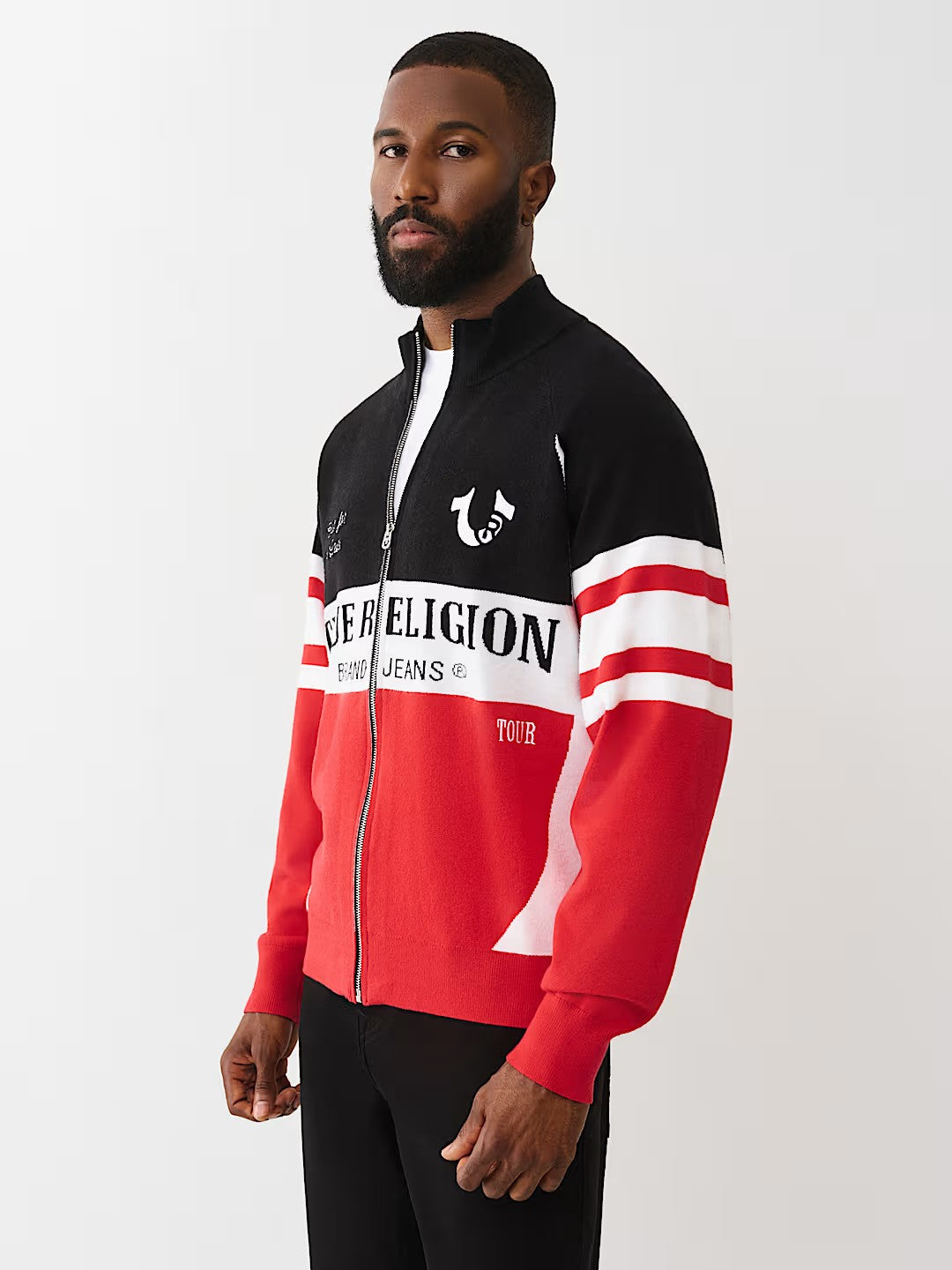 RACING RAGLAN ZIP SWEATER