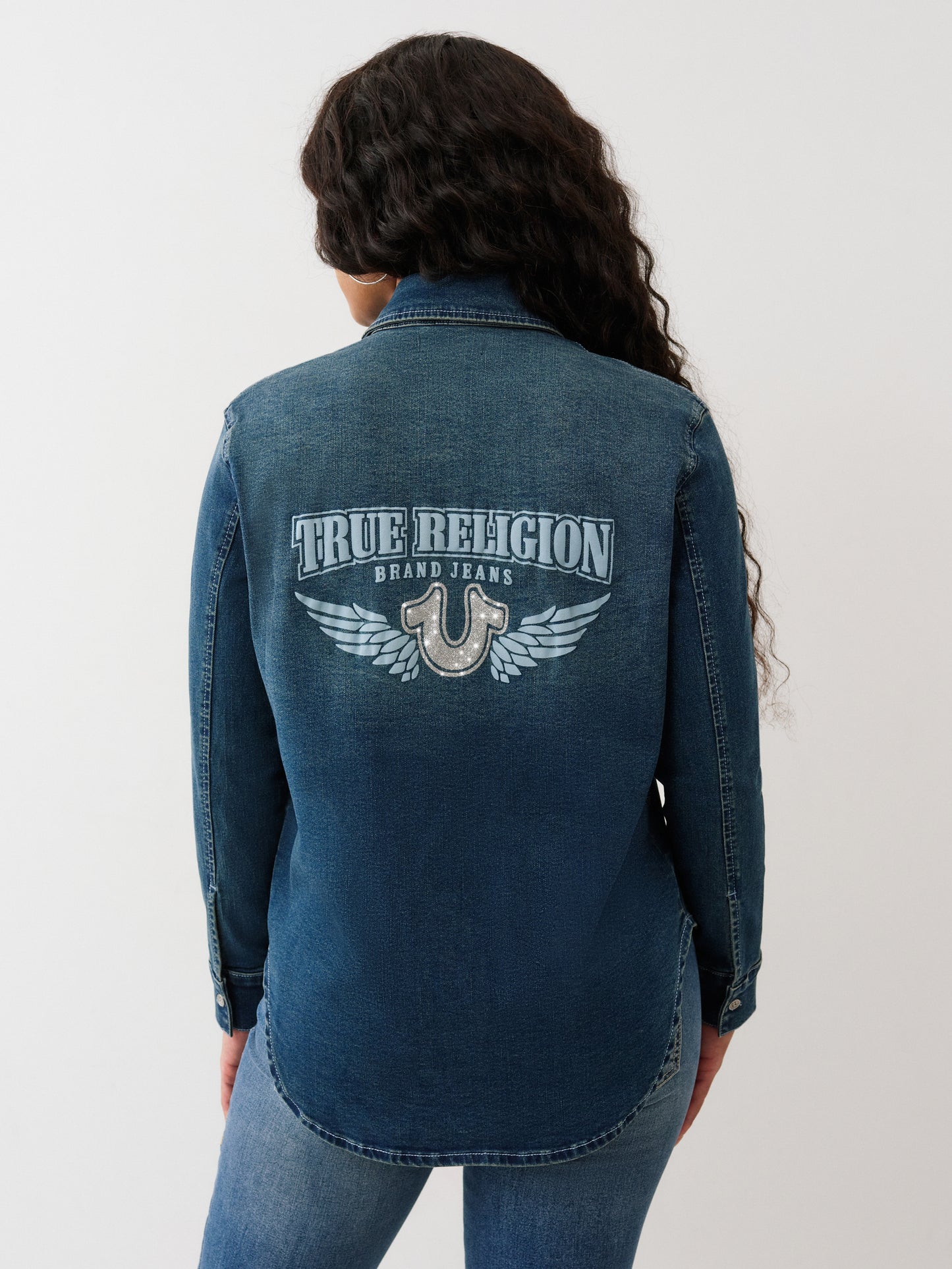 GEORGIA DENIM GLITTER SHIRT