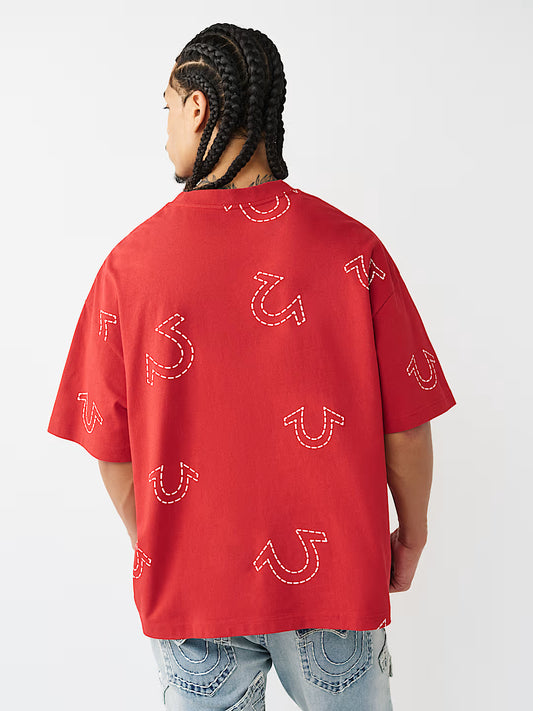 SS HS PRINT OVERSIZED TEE