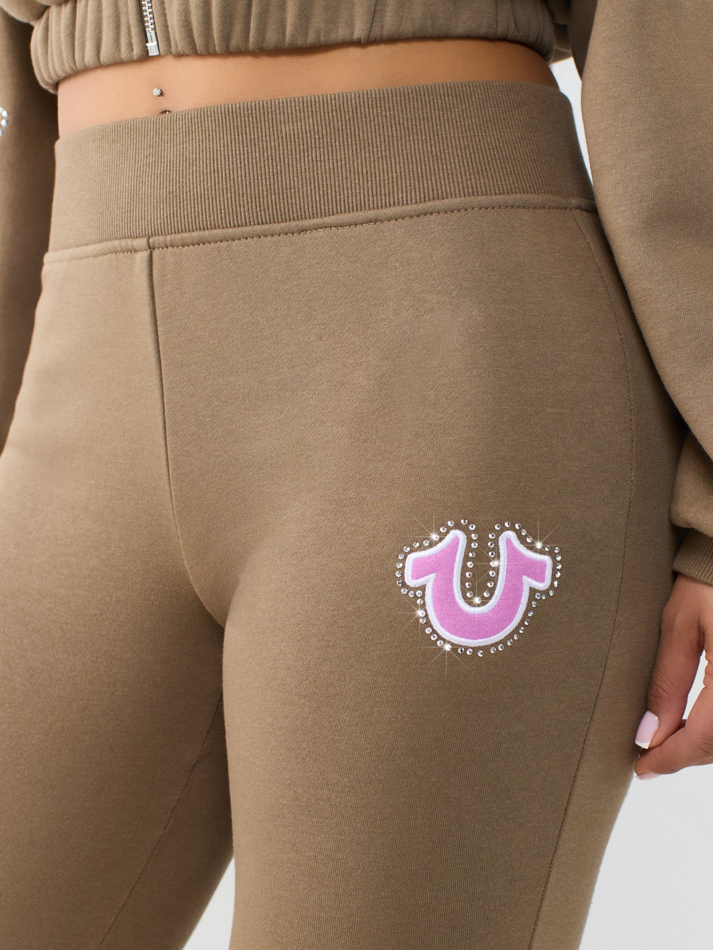 CRYSTAL BRANDED FLARE PANTS