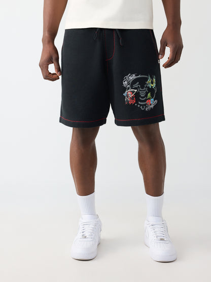 BUDDHA FACE BIG T FLEECE SHORT