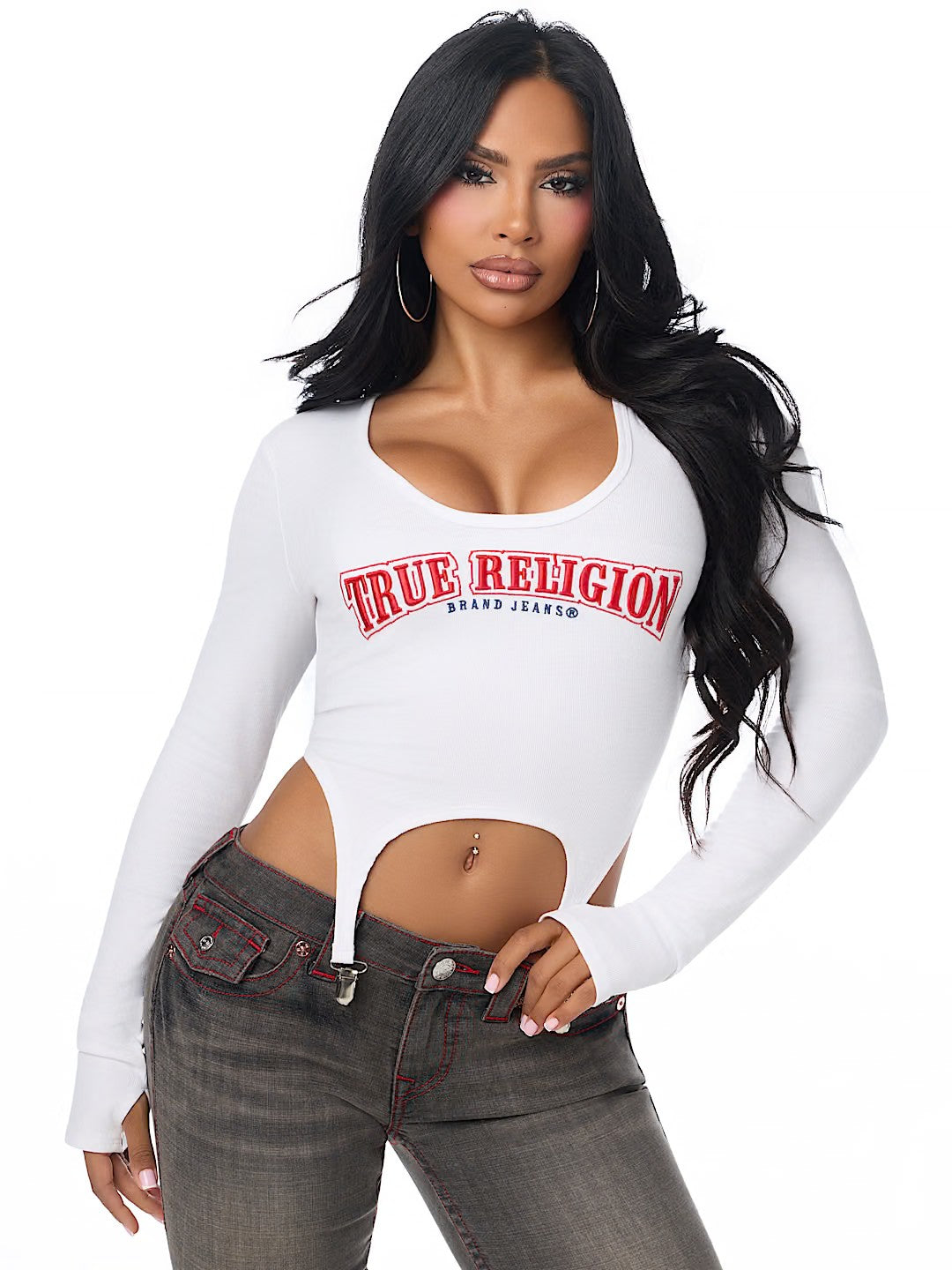 EMBROIDERY RIB GARTER TOP