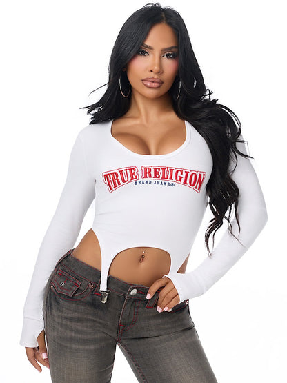 EMBROIDERY RIB GARTER TOP