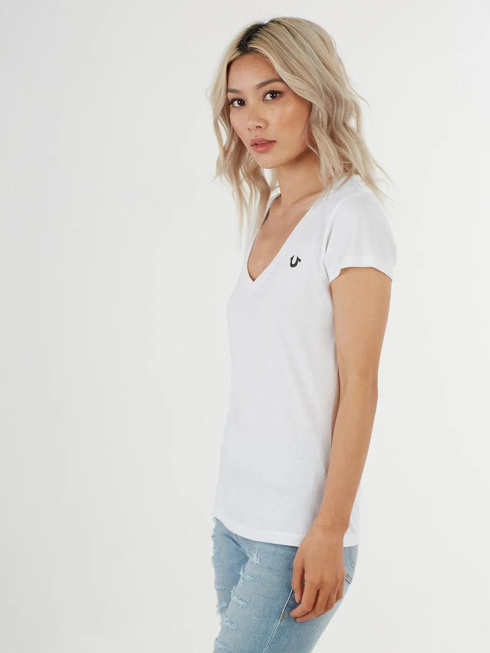 DOUBLE PUF ROUNDED V NECK - TRUE RELIGION MEXICO