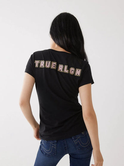 GLITTER LOGO V NECK TEE - TRUE RELIGION MEXICO