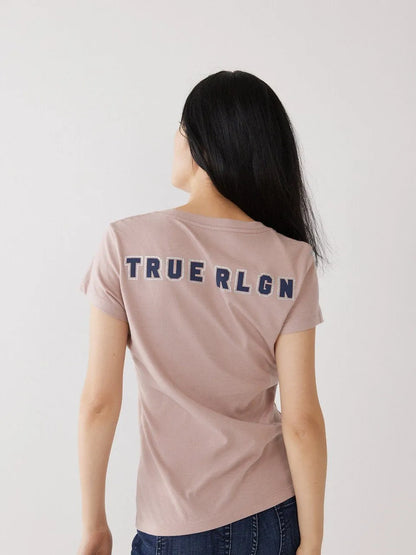 GLITTER LOGO V NECK TEE - TRUE RELIGION MEXICO