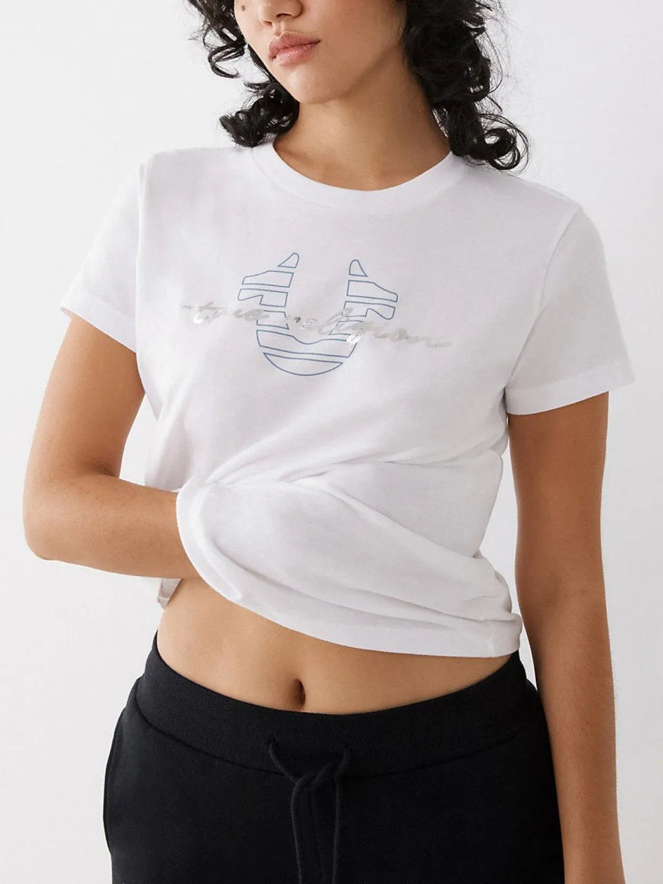 SCRIPT LOGO SLIM CREW TEE - TRUE RELIGION MEXICO