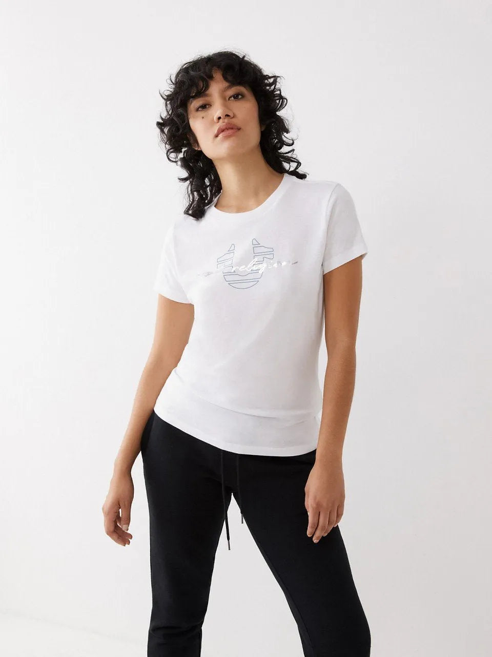 SCRIPT LOGO SLIM CREW TEE - TRUE RELIGION MEXICO