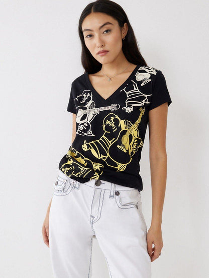 ALLOVER BUDDHA SLIM V TEE - TRUE RELIGION MEXICO