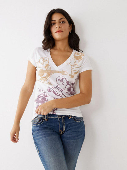 ALLOVER BUDDHA SLIM V TEE - TRUE RELIGION MEXICO