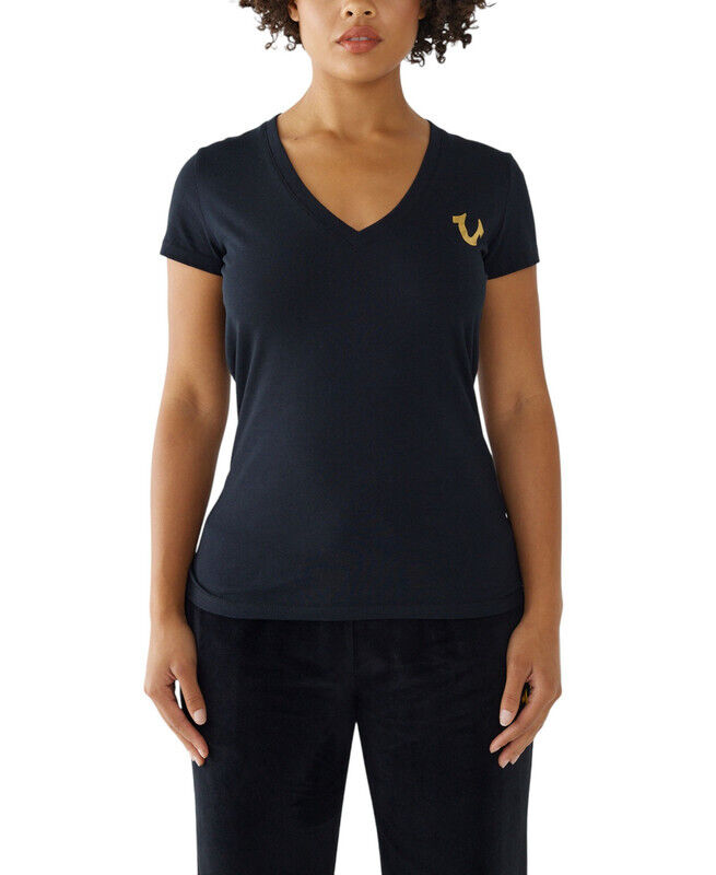 TRUE LOGO SLIM V NECK TEE