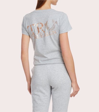 TRUE LOGO SLIM V NECK TEE