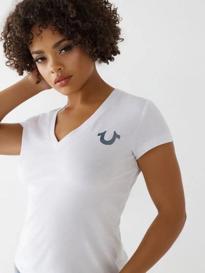 GRADIENT TR SLIM V NECK TEE - TRUE RELIGION MEXICO
