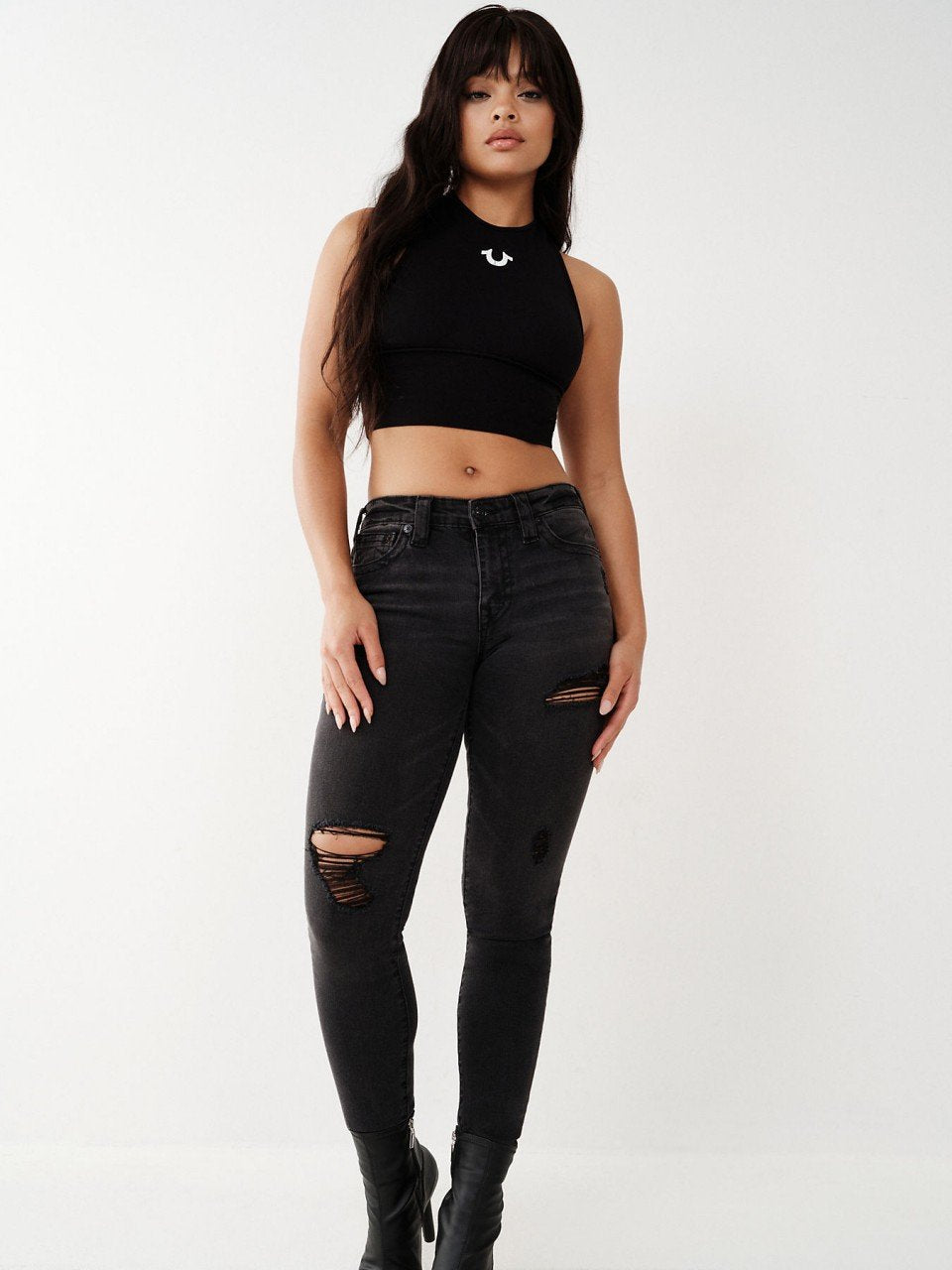 CRYSTAL HALLE MID RISE SKINNY