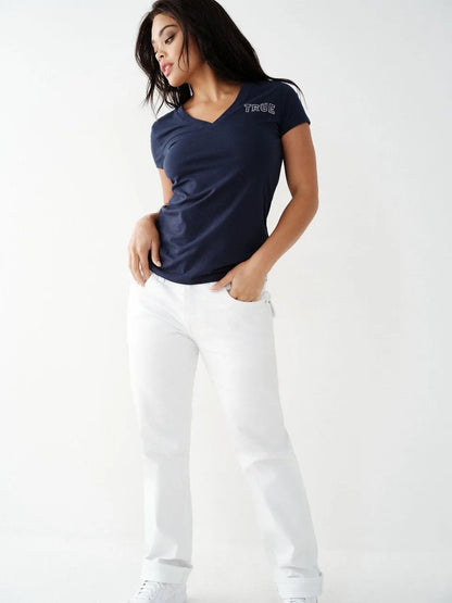 GLITTER STAMP V NECK TEE - TRUE RELIGION MEXICO