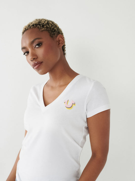 TRUE GRADIENT LOGO SLIM V NECK - TRUE RELIGION MEXICO